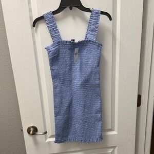 Forever 21 Light Blue Textured Mini Dress